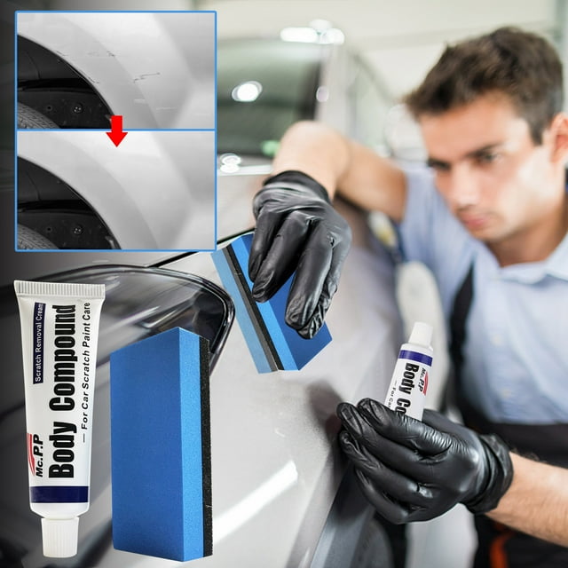 Nano Car Scratch Remover Repair Kit, Polishing Paste Magic Cloth Sponge Set, Quick Fix Minor Paint Swirl Marks Water Stain Rust Dust No Damage Auto Surface Restoration Tool