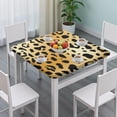thumbnail image 3 of Gold and Black Of Leopard Print Square Fitted Tablecloth with Elastic Edge,Square Table Cover,Washable Elastic Table Cover for Home Kitchen Party Decor 36"x36", 3 of 6