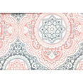 thumbnail image 3 of Serafina Home Coral, White And Grey Fabric Shower Curtain: Ornate Medallion Design, 3 of 4