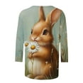 thumbnail image 4 of Hueook Long Sleeve Shirts for Womens T Shirts Ladies' St. Patrick's Day Printed Round Neck Three Quarter Sleeve 3/4 Sleeve T-shirt Loose Multicolor S, 4 of 4