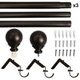 thumbnail image 4 of Better Homes & Gardens 1" Oil-Rubbed Bronze Metal Ball Single Curtain Rod 32-120", 4 of 8