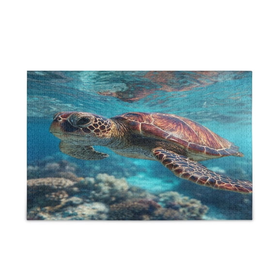 WOBOGO Sea Turtle Puzzle Challenge 500 Piece Jigsaw Suitable for Game Night Finished Size 20.5 x 14.9in