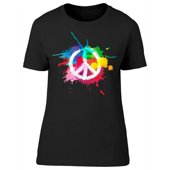 Peace Sign Colorful T-Shirt Women -Image by Shutterstock, Female x-Large