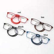 Magnetic Reading Glasses Men Women 3.0,Front Connect Adjustable Temples Eyeglass Around Neck Hanging Computer Readers for Presbyopia,Red