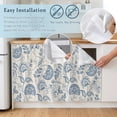 thumbnail image 5 of Blue Paisley Cabinet Curtain 32"Wx55"L,Dustproof Pantry Door Curtain W/ Self Adhesive Tape,Vintage Boho Flower Botanical Leaf Branch Tall Storage Cover Privacy Drape for Bathroom Kitchen Laundry Room, 5 of 9