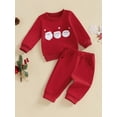 thumbnail image 3 of aturustex Little Girls Boys 2Pcs Christmas Tracksuits Outfits 6M 12M 18M 2T 3T 4T Toddler Baby Long Sleeve Sweatshirt Embroidery Crew Neck Pullovers TFashion Loose Casual Fall Winter Clothes, 3 of 7