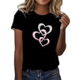 thumbnail image 1 of Blusas de Manga Corta para Mujeres Cuello Redondo Sencillo Casual Ajuste Regular, Top de Algodón de Imitación de Moda para el Hogar Y Diario, 1 of 4