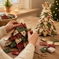thumbnail image 5 of OCLUN Christmas Patchwork Quilt Tree DIY Craft Kit, Festive Tabletop Christmas Tree Decor with Removable Doll Ornaments,With Light,J, 5 of 6