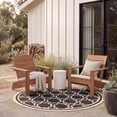 thumbnail image 4 of SAFAVIEH Courtyard Allison Oriental Indoor/Outdoor Area Rug, Black/Beige, 5'3" x 5'3" Round, 4 of 12
