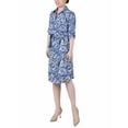 thumbnail image 2 of NY Collection Women's Petite 3/4 Roll Tab Zip Front Shirtdress, 2 of 4