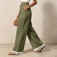 thumbnail image 5 of Women's Casual Wide Leg Sweatpants High Waist Baggy Pants with Pockets Drawstring and Lace Trim Patch Pockets for Everyday Wear, 5 of 5