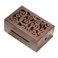 thumbnail image 1 of Caja de música de madera artesanal, caja de música antigua para hacer tú mismo, ideal para cumpleaños, bodas, para mujeres y hombres. Madera de nogal hueca, 1 of 9