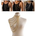 thumbnail image 3 of Cadena para el cuerpo de las mujeres Multi capas Un hombro Joyas Cadena Dorado B Sunnimix Cadena del cuerpo, 3 of 8