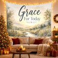 thumbnail image 3 of Grace for Today Above River Valley Meadows, Peaceful Illustration for Nature Lovers, Country Wall Art, New Home Gift, Tapestry Wall Hanging for Living Room and Bedroom, 3 of 7