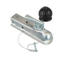 thumbnail image 2 of 2"x 2"Straight Tongue Trailer Coupler For 2in Channel,2in Hitch Ball,3500 Lbs,Electroplated,RV Parts,Camper Caravan Accessories ,Dependable Strength, 2 of 7