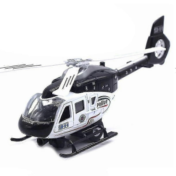 New Realistic Police Helicopter Plane Pull Back Led Music Model Kids Toy Collection/YY