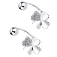 thumbnail image 3 of 1 par de pendientes de botón de plata esterlina con forma de hoja, pendientes de botón para mujer para fiestas, festivales y aniversarios, 3 of 13
