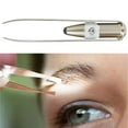thumbnail image 2 of Pinzas para cejas de acero inoxidable con luz LED, herramienta de depilación y maquillaje, 2 of 8