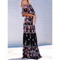 thumbnail image 5 of Women'S Mexican Dress Summer Floral Print Off the Shoulder Sleeveless Beach Long Maxi Dress, 5 of 8