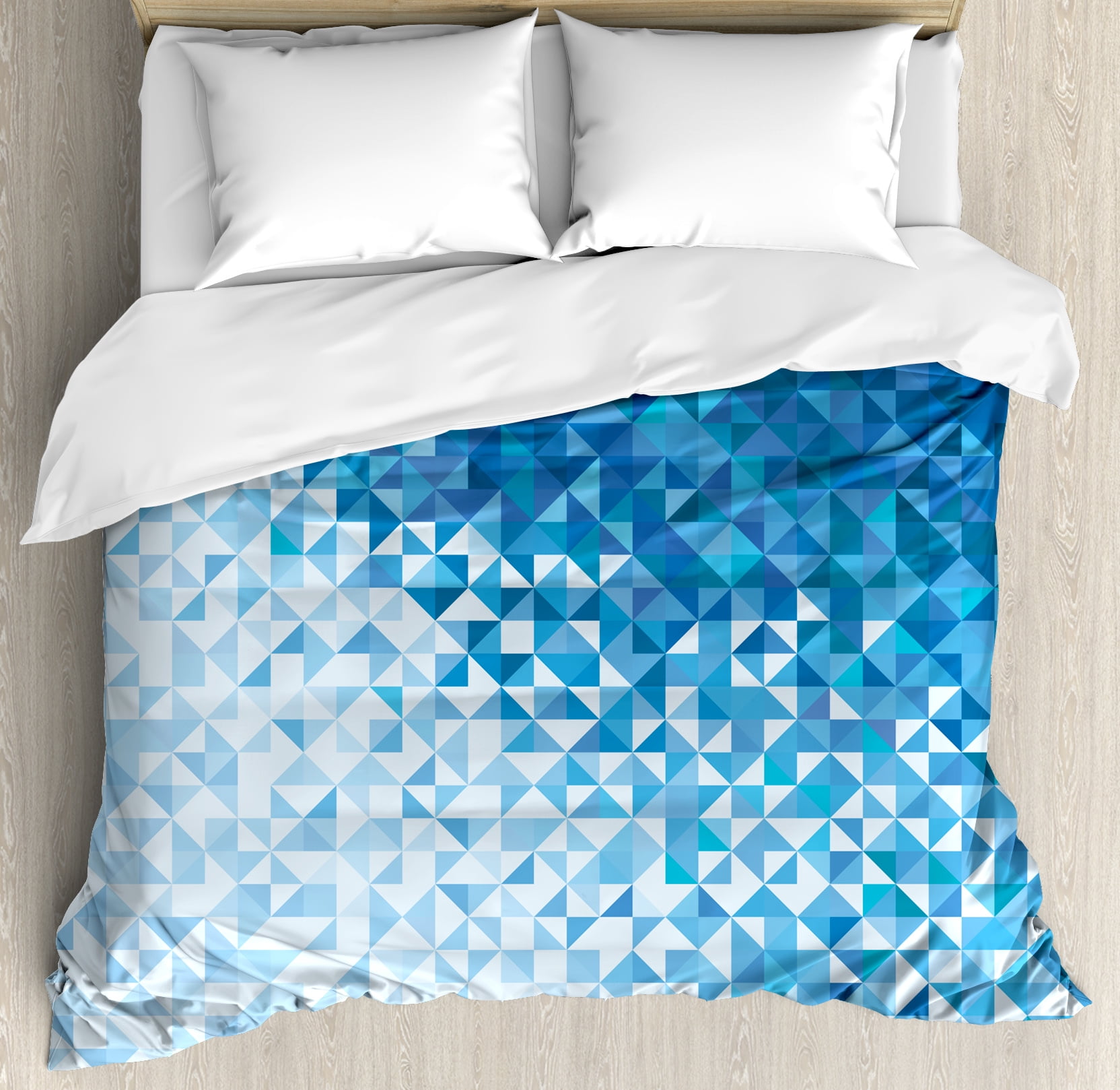 Modern Decor Queen Size Duvet Cover Set Geometric Image With
