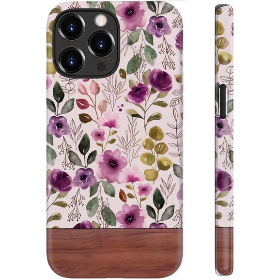 for iPhone 14 Pro Case Cute – Wireless Charging Compatible – Dual-Layer Shockproof Protection with Stylish Wildflower Design – Protective Cover for Women - Custom Floral Wallpaper