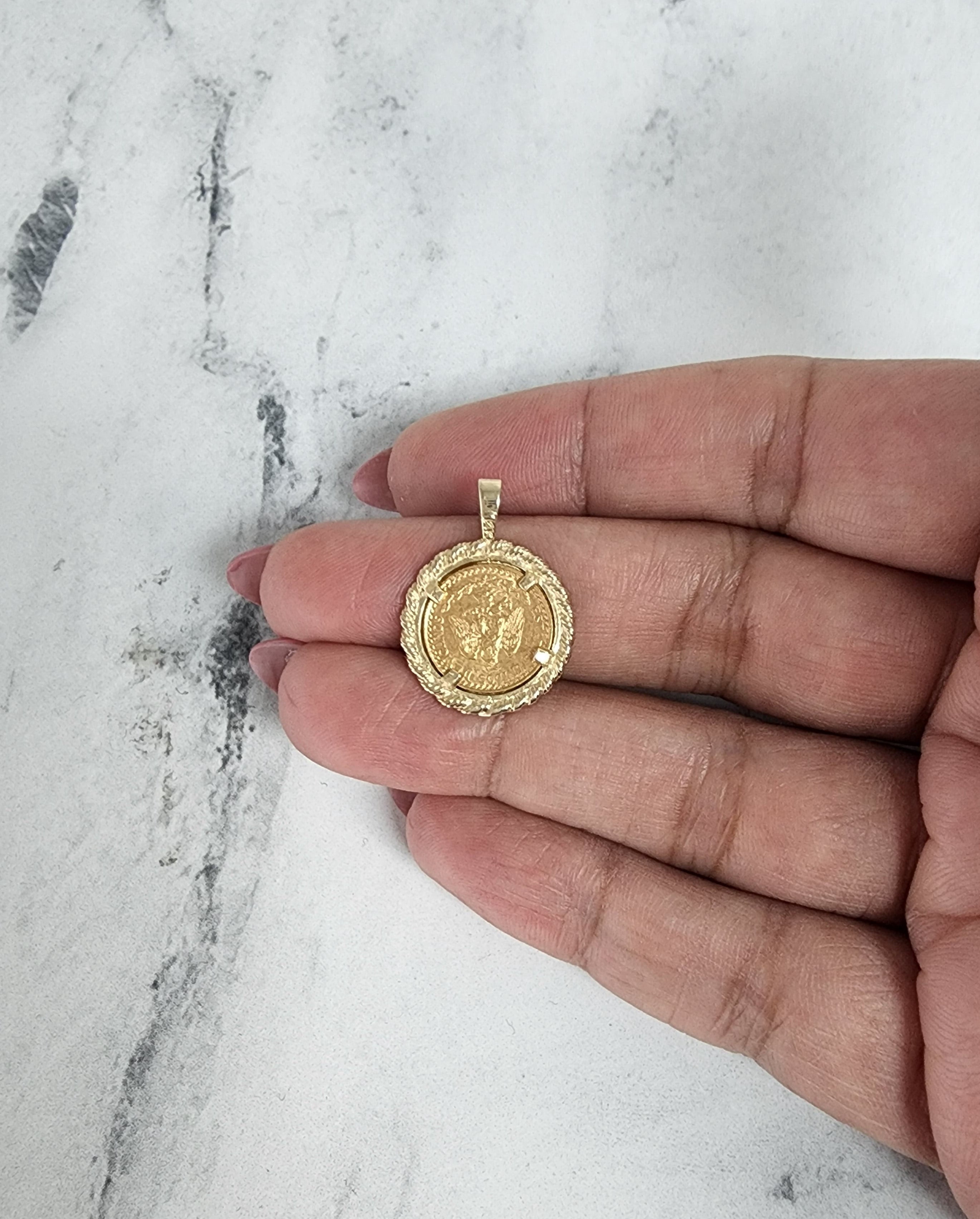 1945 Dos Pesos Gold Coin Necklace with Rope Bezel Walmart