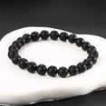 thumbnail image 4 of ievspot 1 Pcs Unisex Bracelet Smooth Agate with Elastic Cord Multiple Colors Lavas Rock Healing Jewelry Energy Balance Daily Wear Parties Couple Bracelet, 4 of 8