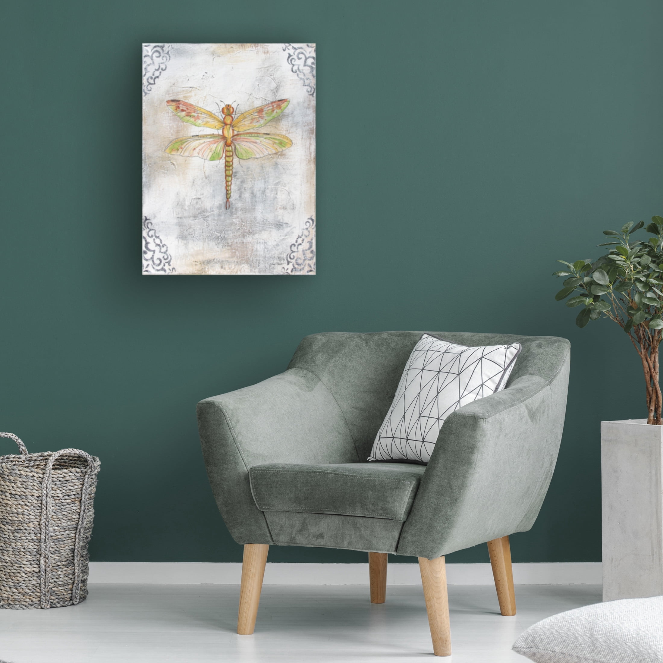 Canvas Wall Art - Jean Plout 'Textured Watercolor Wings D' Wall Art for Living Room, Bedroom, or Office Décor by Trademark Fine Art - 18 x 24 Inches
