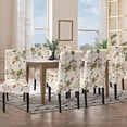thumbnail image 1 of Funda de silla elástica con estampado floral - Funda elástica de poliéster para asientos de comedor y oficina, 20,47" x 24,8" x 29,13" - Beige, 1 of 6