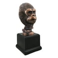thumbnail image 4 of Rainforest Silverback Gorilla Head Bust Statue in Bronze Electroplated Finish, 4 of 11