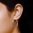 thumbnail image 2 of LeCalla 925 Sterling Silver Hypoallergenic Large Balinese Hoop Earrings Jewelry for Women and Teen 50MM, 2 of 8