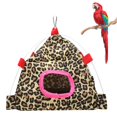 thumbnail image 1 of Lona pájaro colgante jugando tienda para dormir hamaca nido jaula accesorio para mascotas pequeñas loros con cojín leopardo amarillo, 1 of 8