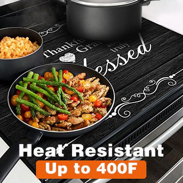 Stove Top Cover for Electric Stove (28.5”x 20.5”), Heat Resistant Glass Cooktop Cover, Multipurpose Stove/Counter/Washer Top Protector, Dishwasher Safe Natural Rubber (Thankul)