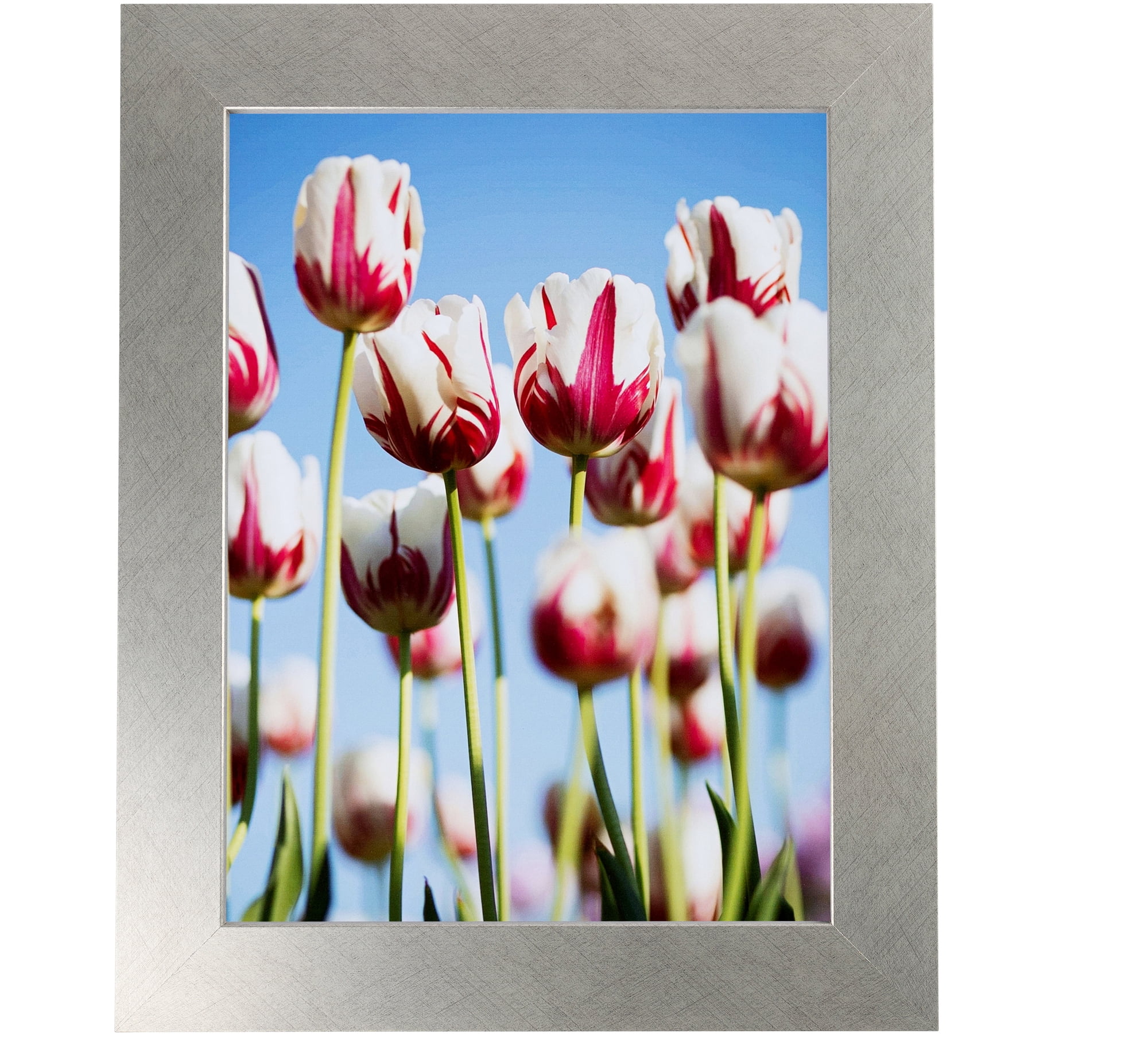 ArtToFrames 18" x 24" Metallic Deco Silver Picture Frame, 18x24 inch Silver MDF Poster Frame (WOM-4501)