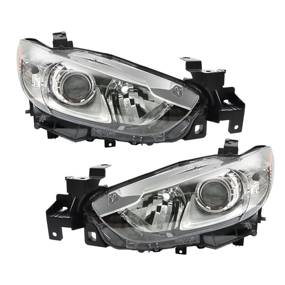 Set For Mazda 6 2014-2017 Left Right Side Halogen Chrome Headlights Replacement