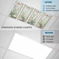 thumbnail image 3 of 2 Pack Green Vintage Stained Glass Fluorescent Light Covers for Ceiling Lights Flowers Butterfly Magnetic Ceiling Light Covers Overhead Light Filters for Office Classroom Home, 3 of 9