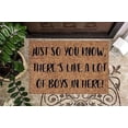 thumbnail image 2 of Just so you know there's like a lot of boys in here! Funny Coir Doormat, 2 of 4