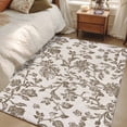 thumbnail image 5 of Farmhouse Brown Large Area Rugs for Bedroom Living Room, Soft Non Slip Carpet Bedside Rug, Vintage Flower Leaf Botanical Plant Rectangular Floor Cover Kitchen Accent Rug 3'x5' for Dining Room/Office, 5 of 9