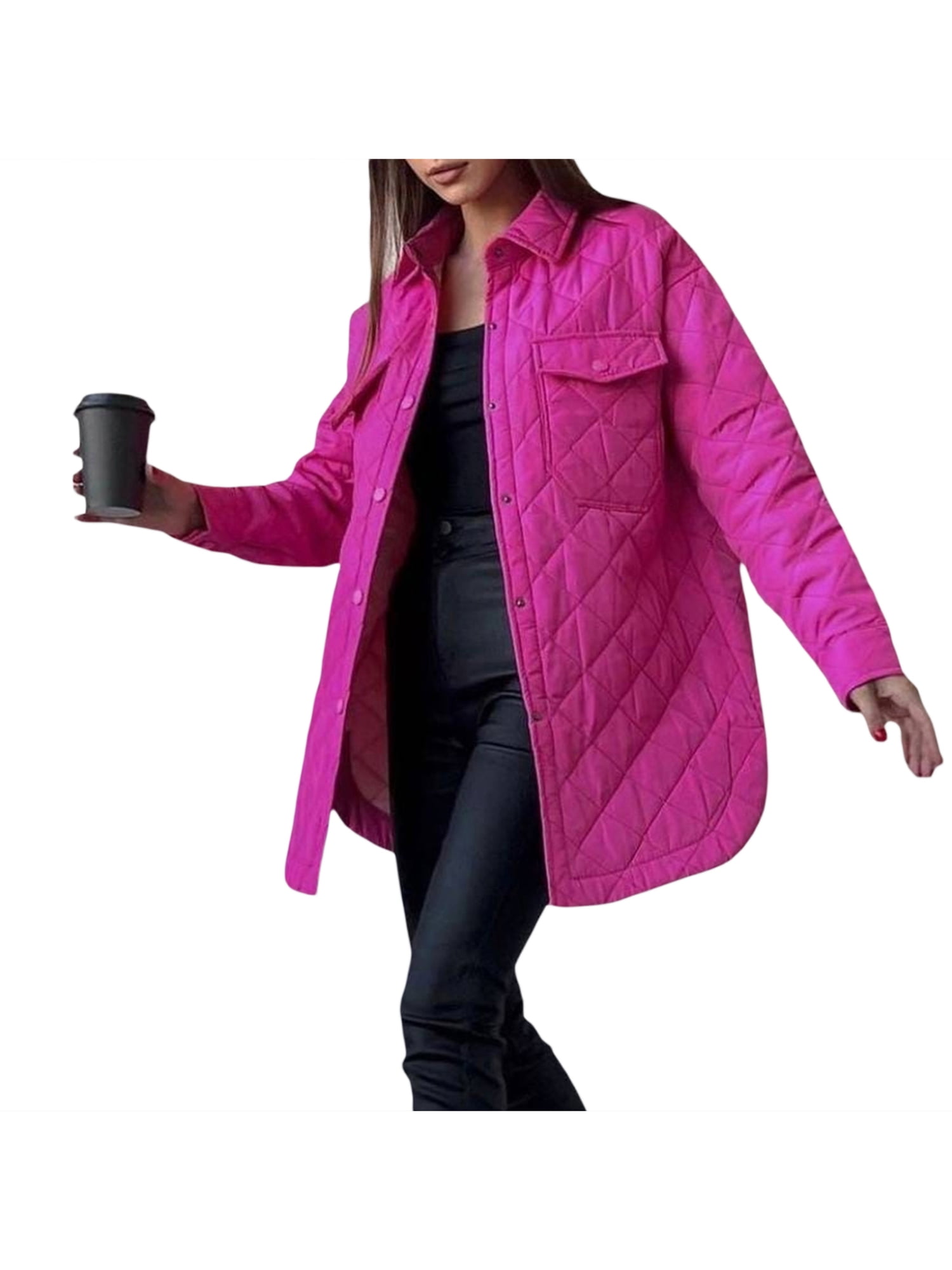 Sunisery Lightweight Jackets for Women Button Down Quilted Jacket Coat