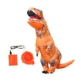 thumbnail image 3 of Disfraz de dinosaurio inflable, disfraz de tiranosaurio, disfraz de dinosaurio con soplado de aire, disfraz para puesta en escena, carnavales , Adultos naranja, 3 of 8