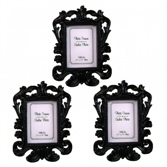 DESIGNICE 3Pcs Vintage Picture Frames,Practical Memory Photo Frames,Sentimental Value Family Picture Frame,4.73"X3.55",Black