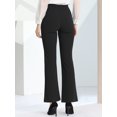thumbnail image 4 of Pantalones de cintura alta para mujer Allegra K pantalones de Trabajo Informales de Longitud Completa Rectos con cremallera lateral Elástica Negro XL, 4 of 5