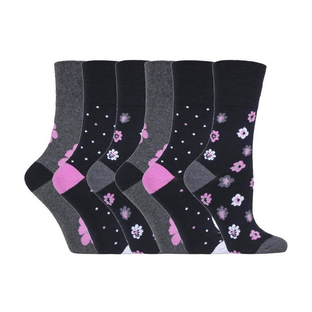 Gentle Grip - 6 Pairs Ladies Gentle Grip Non Elastic Crew Socks