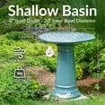 thumbnail image 4 of Sunnydaze Rennes Freestanding Ceramic Outdoor Bird Bath, UV-Resistant Turquoise Finish, 4 of 13