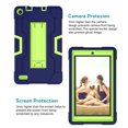 thumbnail image 3 of SOATUTO for All-New Fire 7 2019/2017(9th Gen,7th Gen)Tablet,Heavy-Duty Drop-Proof and Shock-Resistant Rugged Hybrid with Built-in Stand Case - Navy+Green, 3 of 7