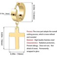 thumbnail image 2 of 3 pares de pendientes cruzados Pendientes colgantes con bisagras para hombres Pendientes de aro cruzados de acero inoxidable para hombres y mujeres, plata, oro, negro_ kaili Sencillez, 2 of 5