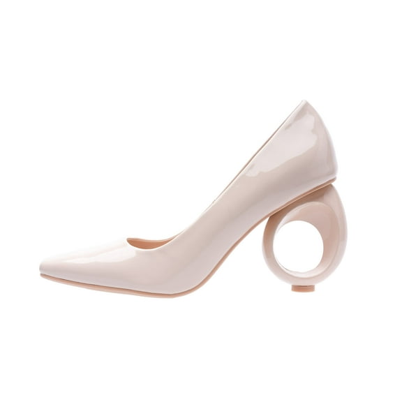 Ninety Union Blast 3.5 Inch Heel Pump On A Circular Heel, Bone, 10