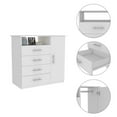 thumbnail image 3 of Nmkwnr 4 Drawer Dresser with 1 Door and Inner Shelves and Open Shelf, Wood Storage Cabinet for Living Room, Office, White, 3 of 7