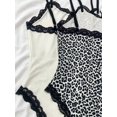 thumbnail image 3 of Bodysuit Mujer 2 Piezas Estampado Leopardo Y Blanco Con Encaje Negro, 3 of 29