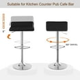 thumbnail image 4 of VECELO Set of 2 Bar Stools, Modern Swivel Adjustable Height Counter Barstools with Footrest for Kitchen/Bar/Dining Room/Living Room/Party, Black, 4 of 9